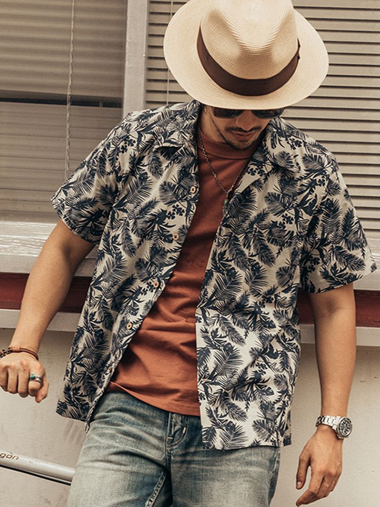 Vintage Hawaiian Floral Shirt - Fashionable Hawaiian Shirt Men's Summer Short