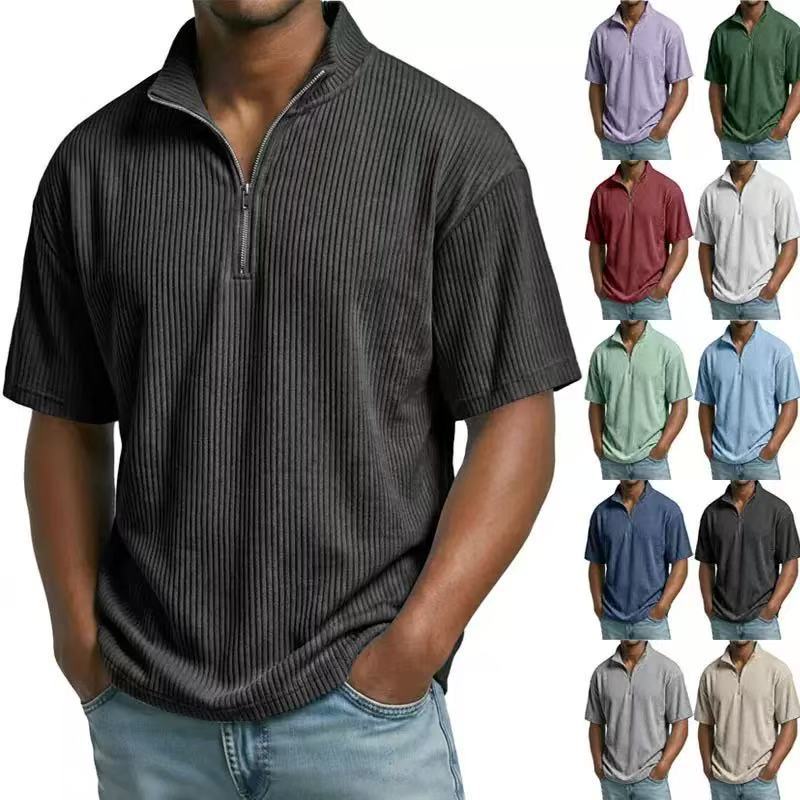 Summer Corduroy Stand-up Colla - đánh giá và giá Corduroy Button Up Shirt Men