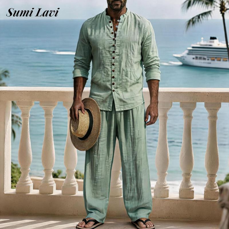 Vintage Men Linen Long Sleeve  - đánh giá và giá Mens Linen Shirt Long Sleeve