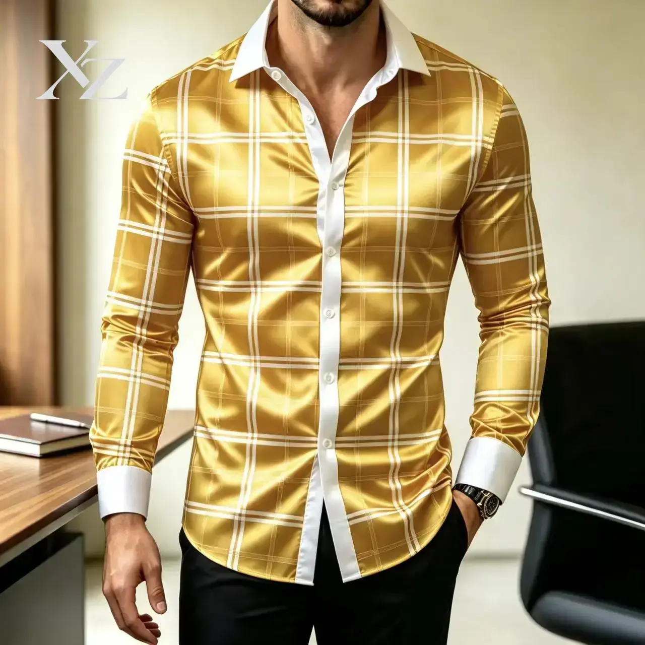 Hot Sale Men's Slim Fit Long S - đánh giá và giá Mens Satin Silk Dress Shirt